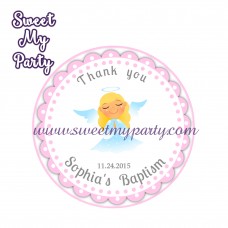 Girl Baptism stickers,Girl Christening thank you tags,(2) Girl Baptism stickers,Girl Christening thank you tags,(2)